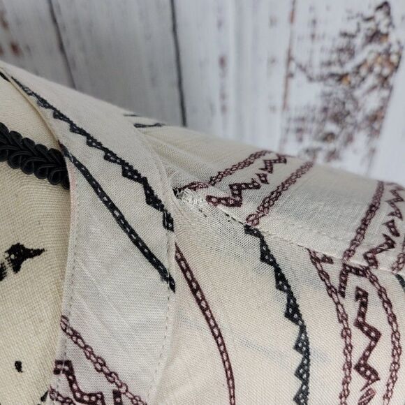 ANGIE Small 100% Rayon Western Cowgirl Boho Chic Aztec Oversized Tunic Blouse - Picture 5 of 8